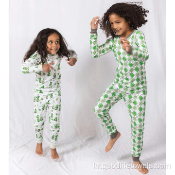 100% Cotton Baby Pajamas는 소녀 소년 잠자기를 설정합니다